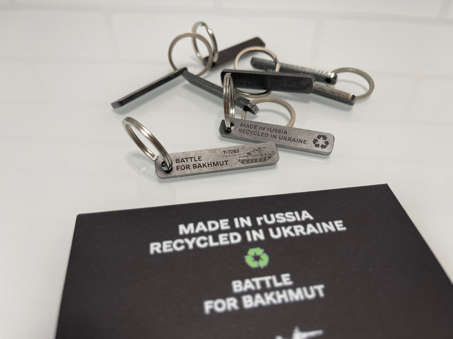 Authentic T-72 Tank Steel Keychain from Ukraine