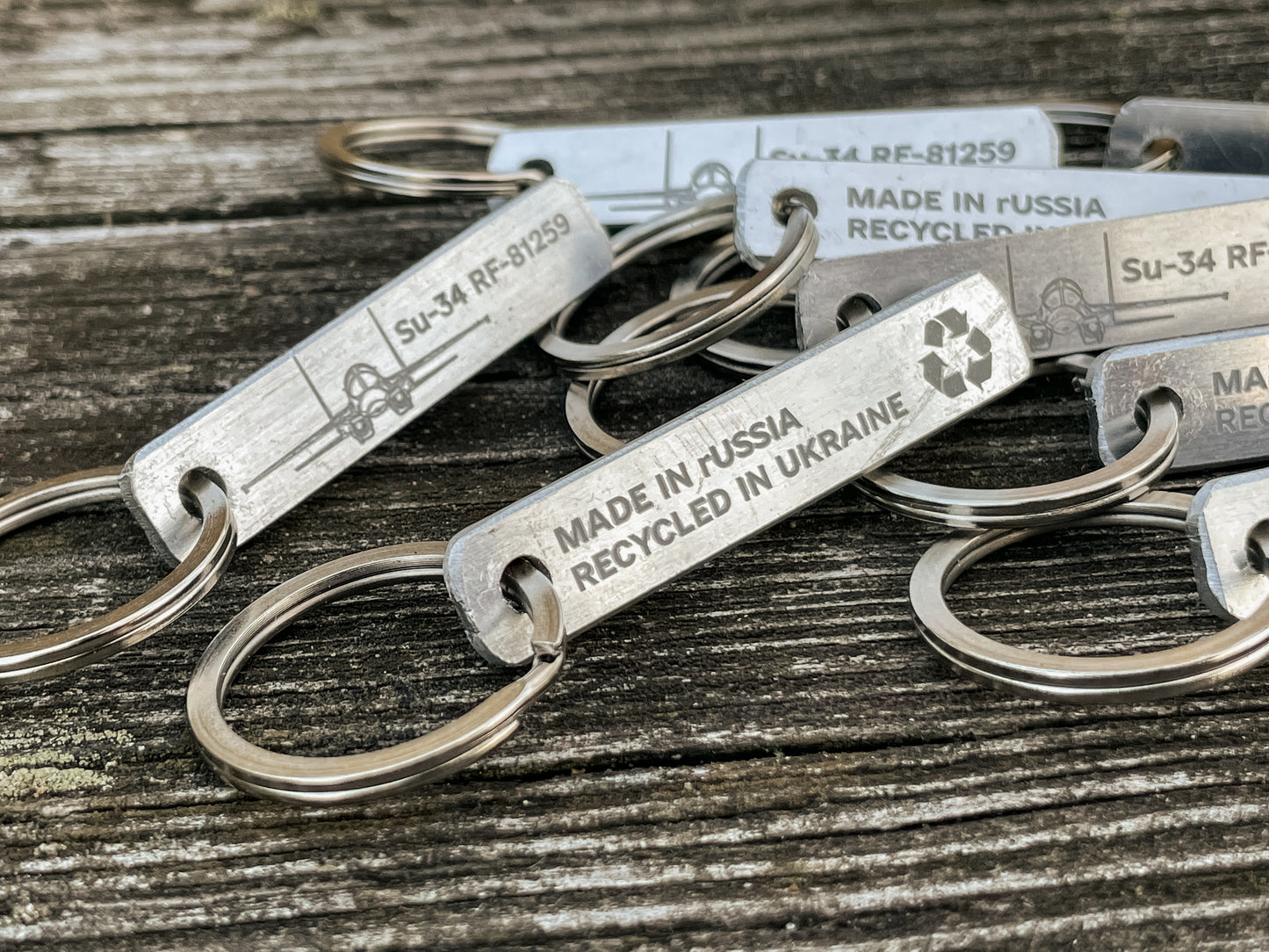 Handcrafted SU-34 Fighter Jet Relic Keychain