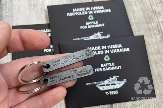 Authentic T-72 Tank Steel Keychain from Ukraine